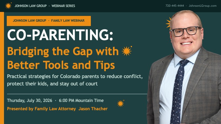 Co-Parenting Webinar July 29, 2026 Johson Law Group