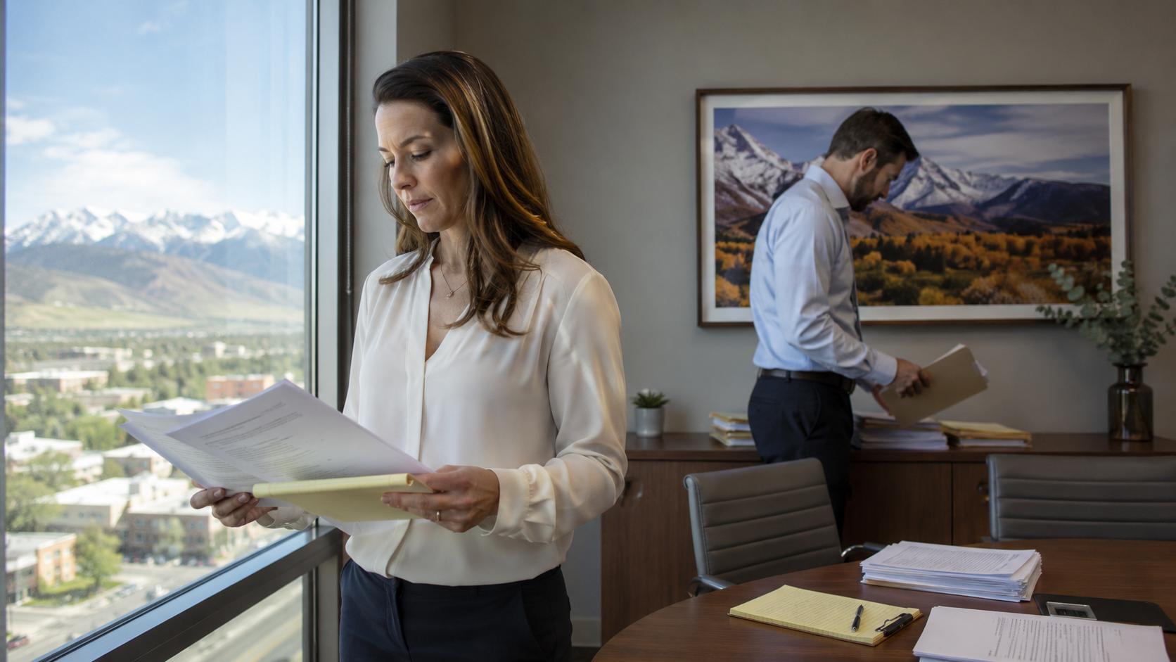 Attorney reviewing financial disclosures with a client before Colorado divorce mediation
