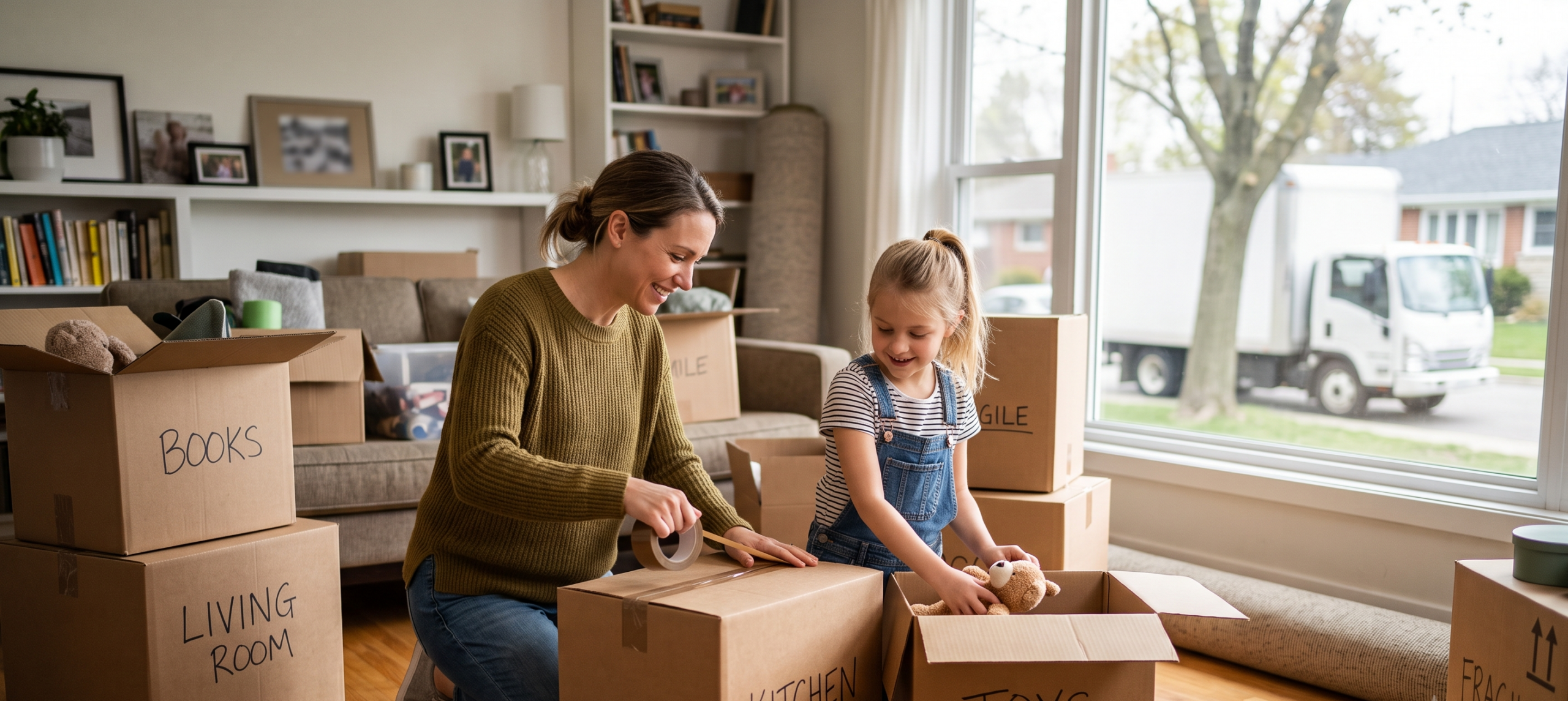 Parent and child packing boxes to relocate after a Colorado custody order