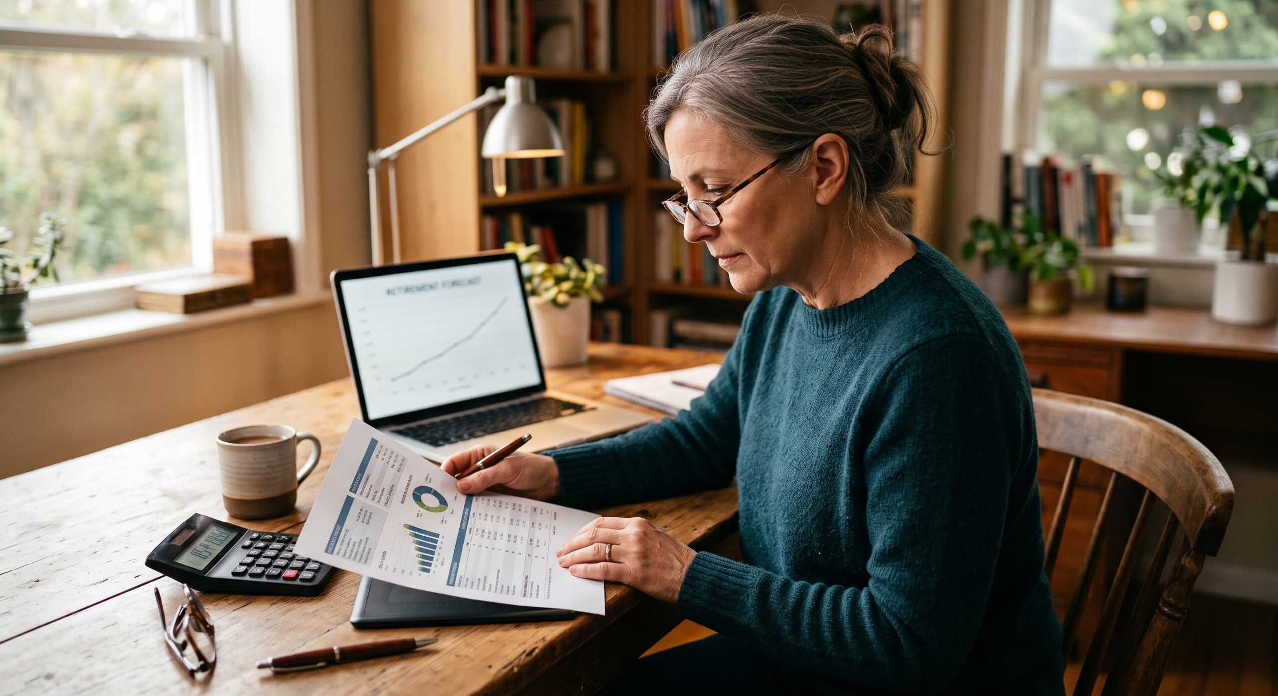 Spouse reviewing retirement account statements before dividing assets in a Colorado divorce