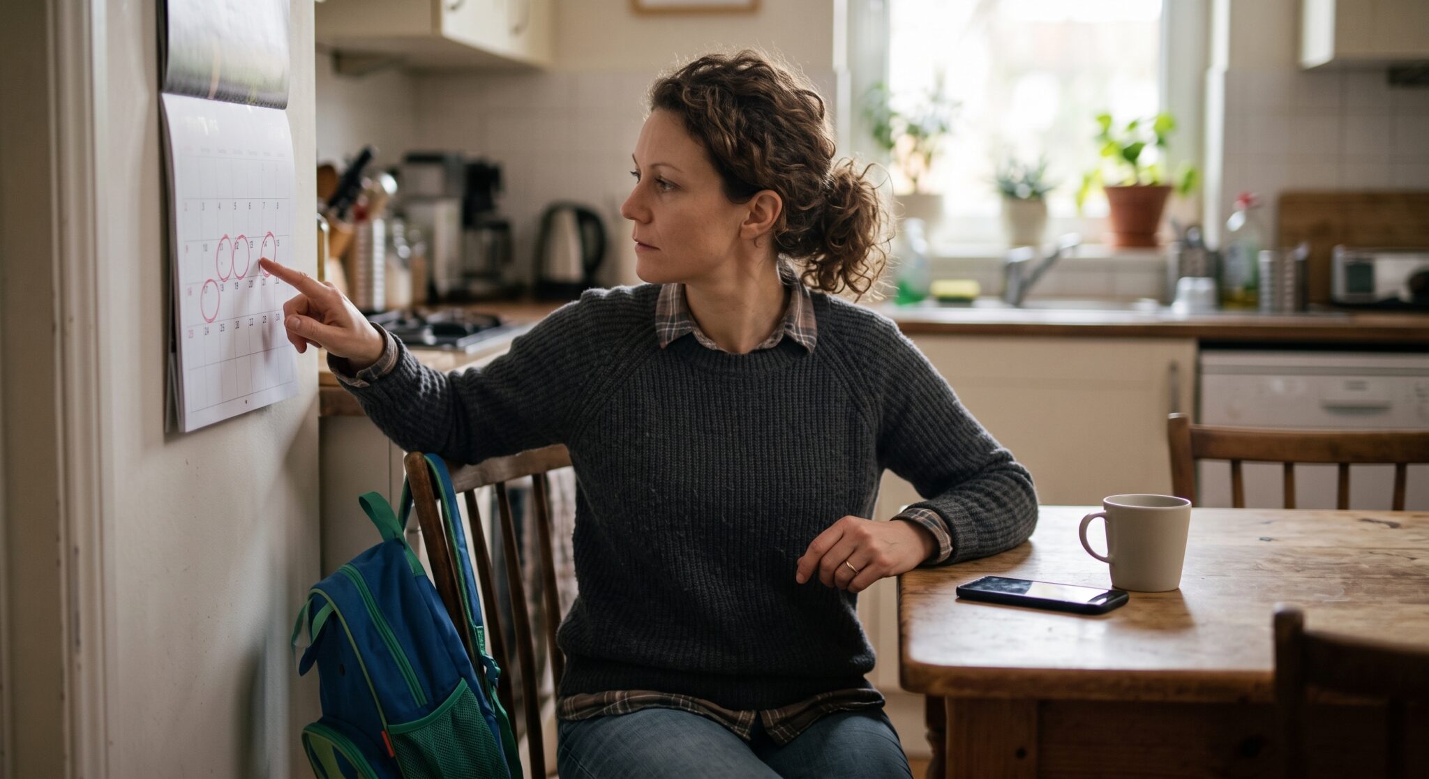 Parent reviewing a calendar of missed exchanges under a Colorado parenting time order