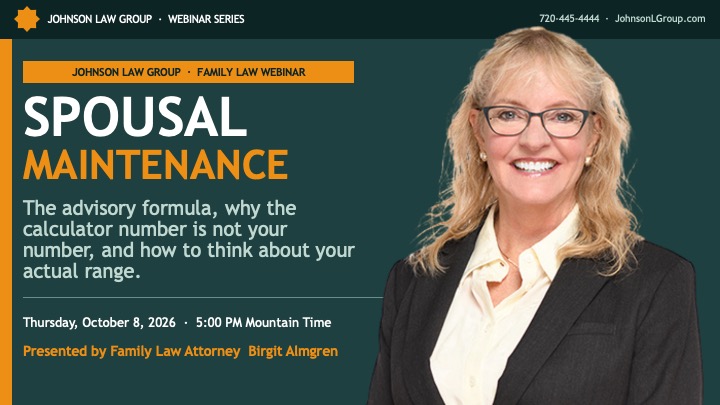 October 8th Spousal Maintenance Webinar Invitation